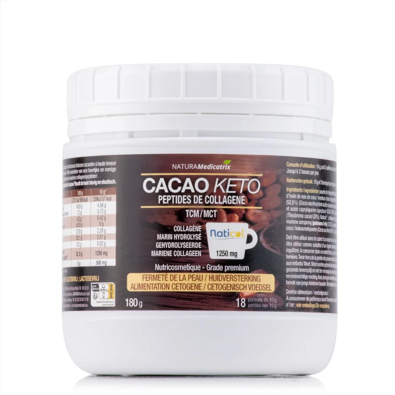 Cacao Keto peptides de collagène 180gr Naturamedicatrix